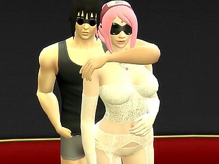 La Boda de Sakura Parte 1 Anime Hentai Netorare Recié_n Casados le toman Fotos con los Ojos Tapado Esposa a. Marido tonto